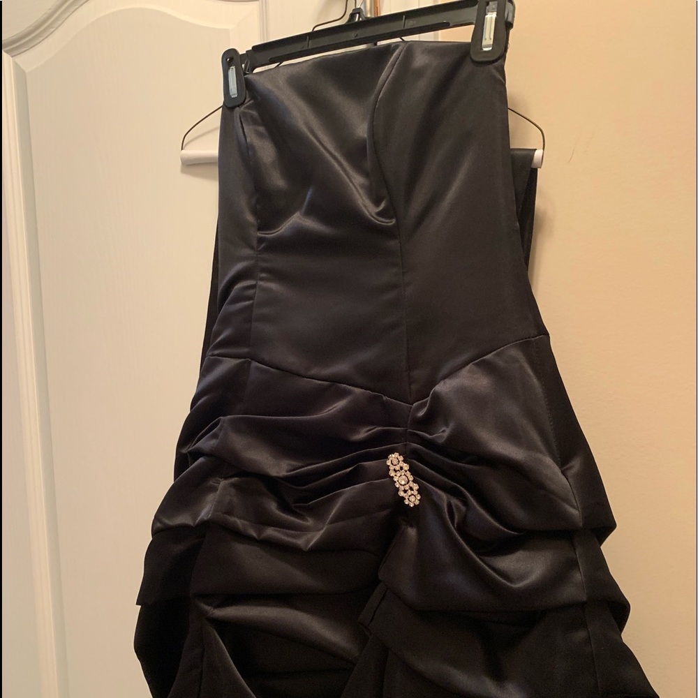 Strapless black  cocktail dress with wrap NWOT